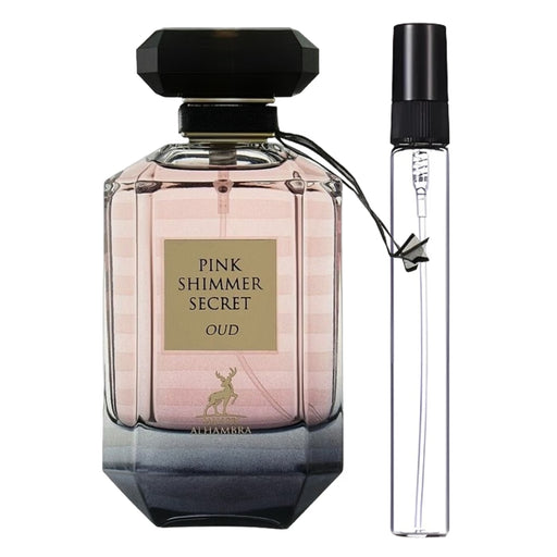 Decant Maison Al hambra Pink Shimmer Secret Oud Edp Mujer (VS Bombshell Oud) - Decant.cl