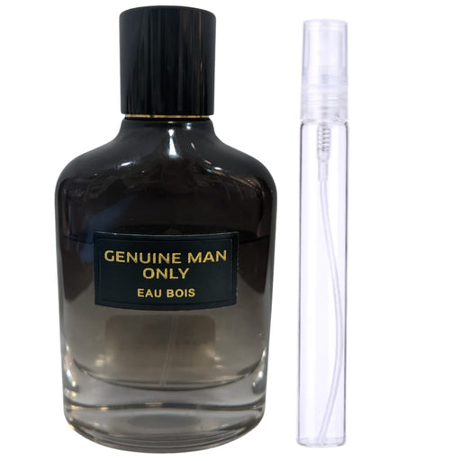 Decant Fragrance World Genuine Man Only Eau Bois Edp Yauras Perfumería 10 ml